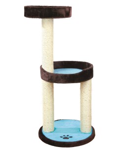 Дом когтеточка для кошек Lugo с площадками коричневый синий 45х45х130 см Trixie
