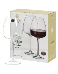 Бокал для вина 610 мл стекло 2 шт Anser 91L 1SF00 0 00000 610 264 Bohemia