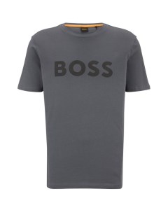 Хлопковая футболка Thinking с логотипом Boss