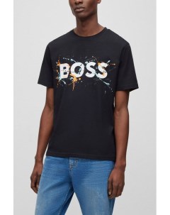 Хлопковая футболка TeeShark с логотипом Boss