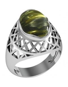 Кольцо с 1 янтарем из серебра Приволжский ювелир