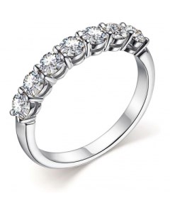 Кольцо с 7 бриллиантами из белого золота Костромская ювелирная фабрика "алькор"