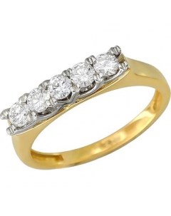 Кольцо с 5 бриллиантами из комбинированного золота Эстет
