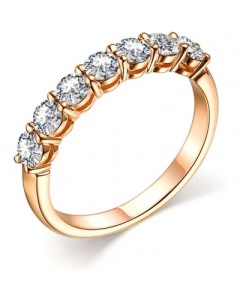 Кольцо с 7 бриллиантами из красного золота Костромская ювелирная фабрика "алькор"