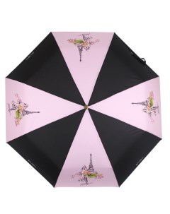 Зонт женский 16023 FJ розовый черный Flioraj