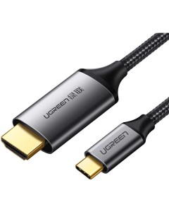 Кабель для компьютера 50570 USB Type C HDMI 1 5 м серый чёрный Ugreen
