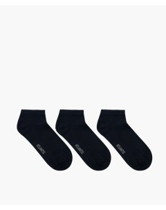 Мужские укороченные носки набор 3 пары хлопок темно синие Basic Atlantic