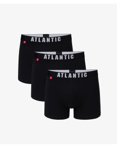 Мужские трусы шорты набор из 3 шт хлопок черные Atlantic