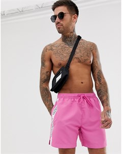 Розовые шорты для плавания с фирменной лентой Calvin klein
