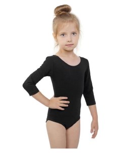 Купальник гимнастический рукав 3 4 размер 38 цвет чёрный Grace dance