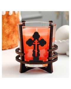 Свеча пасхальная в стакане ароматическая Православный крест 10х9 5 см 290 г цитрус Nnb