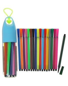 Фломастеры 18 цветов в пластиковом тубусе с ручкой вентилируемый колпачок Nnb