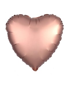 Шар фольгированный 30 сердце цвет розовое золото Agura