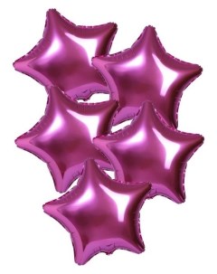 Шар фольгированный 19 звезда набор 5 шт цвет розовый Nnb