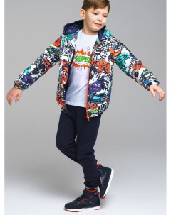 Комплект для мальчиков брюки трикотажные куртка текст с полиуретан фуфайка футболка трикотажная Playtoday tween