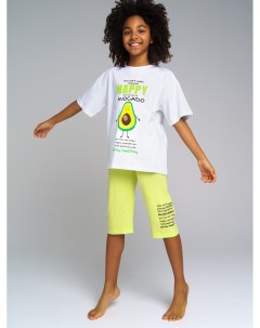 Комплект трикотажный для девочек фуфайка футболка брюки Playtoday tween