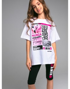 Комплект трикотажный для девочек фуфайка футболка бриджи Playtoday tween