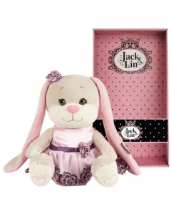 Мягкая игрушка Зайка в вечернем розовом платье 25 см Jack&lin