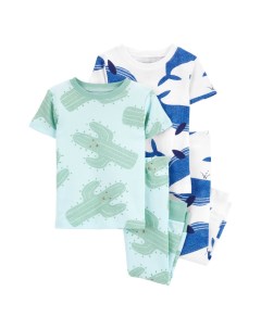 Пижама для мальчика с китами и кактусами 2 шт Carter`s
