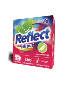Colour Стиральный порошок концентрированный для цветных и темных тканей 650 г Reflect