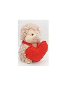 Мягкая игрушка Ежик Златон с красным сердцем 17 см Unaky soft toy