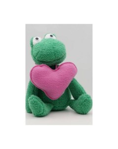 Мягкая игрушка Лягушка Синдерелла с розовым сердцем 24 см Unaky soft toy