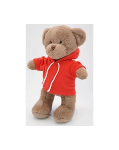 Мягкая игрушка Мишка Аха Шоколад в красной флисовой толстовке 33 см Unaky soft toy