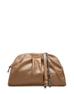 Мягкая кожаная сумка со съемным ремнем цепочкой и логотипом Fabiana filippi