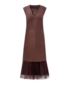 Кожаное платье 2 в 1 со съемной пышной юбкой из вуали Fabiana filippi