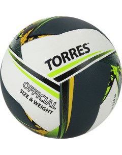 Мяч волейбольный Save V321505 р 5 синт кожа ПУ гибрид бут кам бело зелено желный Torres