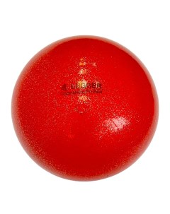 Мяч для художественной гимнастики однотонный d 19 см красный с блестками Lugger