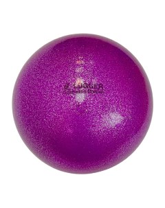 Мяч для художественной гимнастики однотонный d 15 см фиолетовый с блестками Lugger
