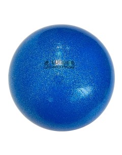 Мяч для художественной гимнастики однотонный d 19 см синий с блестками Lugger