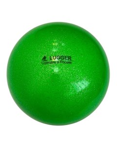 Мяч для художественной гимнастики однотонный d 19 см зеленый с блестками Lugger