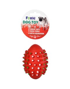 Игрушка для собак Мяч регби с пищалкой винил YT117584 красный 10х7 см Foxie