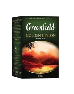 Чай черный цейлонский Golden Ceylon крупнолистовой 100 г Greenfield