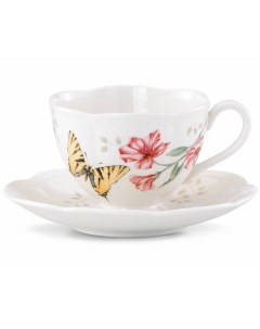 Чашка с блюдцем чашка чайная с блюдцем 240 мл бабочки на лугу LEN812105 Lenox