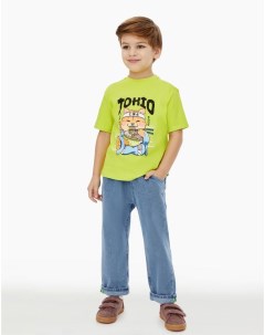 Зелёная футболка Standard с акита ину для мальчика Gloria jeans
