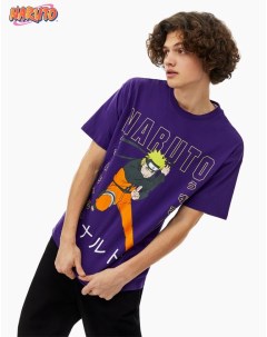 Фиолетовая футболка с принтом Naruto Gloria jeans