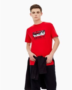 Красная футболка с аниме принтом для мальчика Gloria jeans