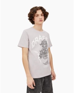 Сиреневая футболка Regular с принтом Dragon Gloria jeans