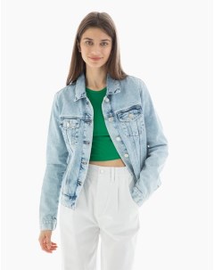 Приталенный джинсовый жакет куртка с карманами Gloria jeans