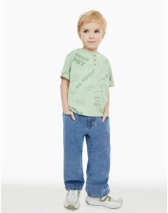 Оливковая футболка с карманом и принтом Good Day для мальчика Gloria jeans