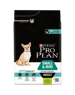 Корм для взрослых собак мелких и карликовых пород с чувствительным пищеварением с высоким содержание Purina pro plan