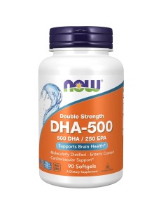 Комплекс DHA 500 мг двойная сила 90 капсул х 1448 мг Жирные кислоты Now foods