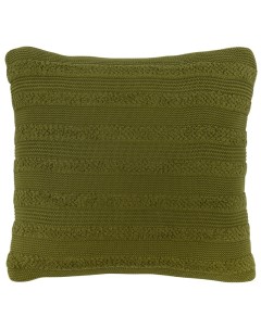 Подушка из хлопка с буклированной вязкой оливкового цвета из коллекции essential 45х45 см Tkano