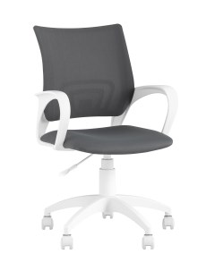 Кресло офисное topchairs st basic w серая ткань крестовина белый пластик белый Stool group