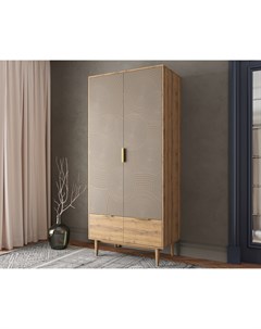 Шкаф двухстворчатый с ящиками line r26 beige серый 90x200x50 см Etg-home