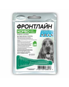 Фронтлайн Комбо M капли для собак средних пород весом от 10 до 20 кг для защиты от клещей блох 1 пип Frontline