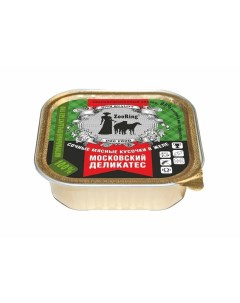 Московский деликатес влажный корм для взрослых собак всех пород с говядиной кусочки в желе ламистер  Zooring